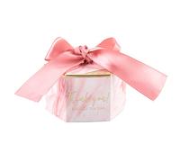 Haofy Cajas de Dulces, Juego de 30 Cajas de Regalo de Papel con Diseño de Cinta de Mármol para Recuerdos de Bodas y Baby Shower (rosa marmol)