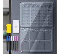 Haofy Calendario Magnético de Acrílico Transparente para Nevera, Pizarra Planificadora Grande de Borrado en Seco de 15,7 X 11,8 Pulgadas para Recordatorios, Tareas y Fiestas de Cumpleaños, Ideal