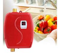 Haofy Calentador de Agua Instantáneo Eléctrico, 3800W 220V Mini Termo Eléctrico Sin Tanque, de Agua Caliente de la Ducha con LCD Pantalla para Lavado de Cocina/Baño, Debajo del Fregadero