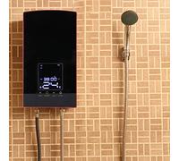 Haofy Calentador de Agua Instantáneo Eléctrico Ducha de Baño Eficiente 8500W para Uso Doméstico, Control Táctil de Vidrio Templado 14,6 X 7,9 X 2,8 Pulgadas Rojo (rojo)