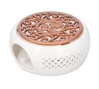 Haofy Calentador de Tetera de Cerámica con Base Hueca de 3,5 Pulgadas con Almohadilla Difusora de Calor de Metal para un Calentamiento Uniforme, Adecuado para Velas de té para Cocina Familiar,