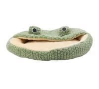 Haofy Cama Redonda para Gatos de 18 Pulgadas de Diámetro para Mascotas Pequeñas con Cojín Extraíble, Nido en Forma de Rana para Siestas Acogedoras, Decoración Moderna del Hogar, Vida en RV (Green 50
