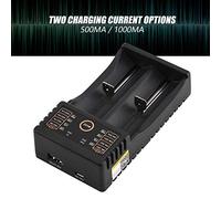 Haofy Cargador de Batería, Cargador USB Inteligente NiMH para Baterías IMR de Iones de Litio con Indicadores LED y Opciones de Carga Dual, Ideal para Usuarios 18490 18350