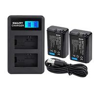 Haofy Cargador de Batería NP-FW50 de Doble Ranura con Pantalla LCD para A6000 A6300 A6500 A7 Accesorio de Carga Compacto y Liviano para Uso en Exteriores