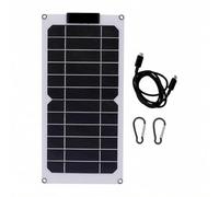 Haofy Cargador Solar, 11.81x5.71in 2 Tipo C Panel Solar Liviano Portátil 20W Silicio Monocristalino ABS Emergencia Multifuncional para Teléfono Banco de Energía Tableta