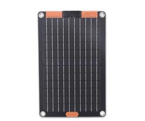Haofy Cargador Solar, Panel Solar Portátil de Silicio Monocristalino con Salida Dual Tipo C de 15 W para Acampar, Senderismo, Mochilero
