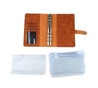 Haofy Carpeta A6 con 12 Bolsillos con Cremallera y Anillas de Acero Inoxidable, Cubierta de Piel Sintética para Oficina, Escuela, Negocios, Diseño Ligero de Tamaño Pequeño para Uso Diario, Solución