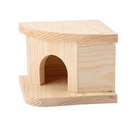 Haofy Casa de Madera para Hámster Pequeña Cabaña Escondite de Madera 10 X 10 X 8 Cm Nido Cálido de Natural para Hámster Gerbo Ratón Rata Planeador del Azúcar Jaula Interior Parque Infantil
