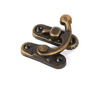 Haofy Cerradura Caja Madera de Bronce, 12 Piezas Cerradura de Cerrojo Antiguo Pestillo de Cierre de Cajas de Derecho o Izquierdo, para Caja de Madera o Caja de Joyería, con 48 Tornillos (Izquierdo)