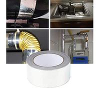 Haofy Cinta Adhesiva de Papel de Aluminio Plateada, Conductora para Refrigeración de Cinta de Tuberías, 50mm X 30m