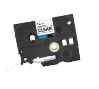 Haofy Cinta de Etiquetado de Cables Cartucho de Cinta de Etiquetas de Plástico de 12 Mm X 8 M para Impresoras Compatibles, Cubierta Transparente, Adhesivo Fuerte Resistente Al Agua y Al Aceite para