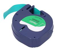 Haofy Cinta de Etiquetas Duradera de 12 Mm X 4 Metros para Máquina Cinta Fácil de Rasgar Diseño 3 en 1 Uso en Interiores de Supermercados (Texto negro de 12 mm sobre fondo verde 91204)