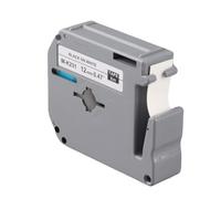 Haofy Cinta de Etiquetas Negra sobre Blanca de 12 Mm para Impresora PT-65 PT-70-80, Resistente Al Agua y Al Alcohol, Compatible con M-K231, Material PET, 0,5 X 315 Pulgadas