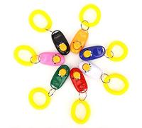 Haofy Clicker de Entrenamiento para Perros con Correa para la Muñeca, Juego Multicolor de 7 Piezas para Refuerzo Positivo, Anillo Elástico Ajustable para un Uso Fácil, Clickers de PVC Livianos para
