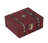 Haofy Cofre del Tesoro de Madera, Joyero Vintage de Madera de Cedro para Recuerdos y Baratijas, Almacenamiento Decorativo Portátil para Sala de Estar y Oficina