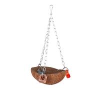 Haofy Columpio de Coco Natural para Pájaros y Cabaña Nido para Loros, Periquitos, Conures, Anillos Acrílicos Livianos, Juego en Interiores y Exteriores, Escondite Divertido Atractivo Que Promueve una