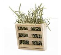 Haofy Comedero de Heno para Conejos, Estante Colgante de Madera para Mascotas Pequeñas, como Conejos, Cobayas, Chinchillas, Fomenta Hábitos de Pastoreo Naturales, Fácil de Colgar de Forma Segura en la