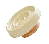 Haofy Comedero Elevado para Gatos, Cuenco Elevado Antideslizante de Cerámica para Mascotas con Base de Madera para Comer Más Lentamente, Gatos de Interior, Múltiples Hogares, Apartamentos Pequeños,