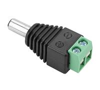 Haofy Conector Adaptador de Terminal Jack Macho de Alimentación CC de 10 Uds para Cámara CCTV, No Requiere Soldadura, Negro