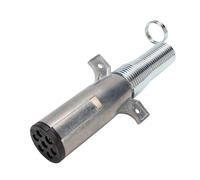 Haofy Conector de Remolque de 7 Vías de Aluminio Anodizado Resistente a la Corrosión con Resorte Extendido de 8 Pulgadas - Enchufe de Remolque de 7 Pines con Bloqueo de Vibración para la
