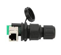Haofy Conector RJ45 Resistente Al Agua para Entornos Hostiles, Conector de Puente de Red RJ45-8P de Cobre para Sistemas de Monitoreo de Circuito Cerrado, 1