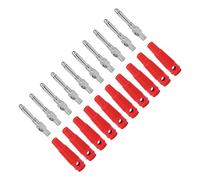 Haofy Conectores Apilables Macho de 4mm, 10 Uds., para Altavoces y Ordenadores, Aislamiento Duradero de Cobre y PVC (rojo)