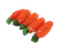 Haofy Conejo Loofah Zanahoria Masticar Juguete Fibra Natural Salud para Mascotas Pequeñas S 4x1.2 M 4.3x1.6 L 5.5 Pulgadas Promueve Hábitos Saludables de Masticar Reduce el Aburrimiento Ideal para (L)