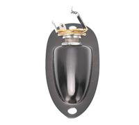 Haofy Conjunto de Gato de Entrada de Guitarra de Botes de Metal con Alivio de Cuerdas, Gato de Salida de Guitarra Eléctrica de 6.35 Mm para un Mejor Rendimiento (GT48 Negro)