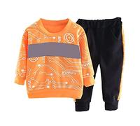 Haofy Conjunto de Sudadera para Niños, Cómodo Traje Ecológico de 2 Piezas para Actividades Al Aire Libre, Ropa de Algodón para Niños (90cm)