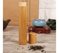 Haofy Contenedor de Almacenamiento de té, Recipiente de bambú, Soporte para Tarro, 2,5 X 23 Cm, Tubo de té Redondo con Tapa para Hojas Sueltas, Granos de café, Almacenamiento de Especias, Uso en el