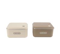 Haofy Contenedor de Almuerzo Seguro de Microondas de Aislamiento Potente, 2 Piezas de 600 Ml de Lonchera de Acero Inoxidable para la Oficina Escolar