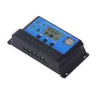 Haofy Controlador de Carga Solar Regulador de Control de Carga PWM Eficiente para la Industria Doméstica con Pantalla LCD y Salida USB Dual para Paneles Solares de 12 V 24 V (50A)
