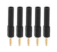 Haofy Convertidor de Conector Banana Fuerte Conectividad Multiusos para Entusiastas de la Electrónica 5 Piezas de Conector Banana de Conversión de 2 Mm a 4 Mm (Black)