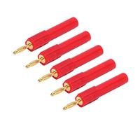 Haofy Convertidor de Conector Banana Fuerte Conectividad Multiusos para Entusiastas de la Electrónica 5 Piezas de Conector Banana de Conversión de 2 Mm a 4 Mm (Rojo)