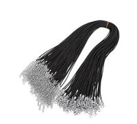 Haofy Cordón Encerado para Collar de 1,5 Mm, 50 Cm con Cadena de Extensión de 5 Cm y Cierre, 100 Piezas de Cordón de Algodón Encerado para Vendedores de Ferias Artesanales, Fabricantes de Regalos,