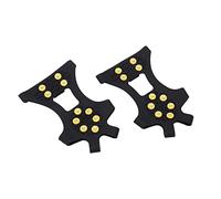 Haofy Crampones de 10 Dientes, Pinzas Ligeras Antideslizantes de Acero Inoxidable para Escalada en Invierno, Senderismo y Pesca en Hielo (M)