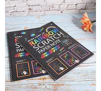 Haofy Cuaderno de Papel Multicolor para Raspar con Arcoíris para Estudiantes, Juego de 3 Libros para Pintar y Rayar de 10,2" X 7,5", Mejora las Habilidades de Dibujo para Niños