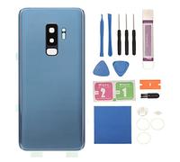 Haofy Cubierta Trasera de Vidrio Premium con Cinta para Lente de Cámara para S9+ Plus G965 Kit de Reparación Completo (Blue)