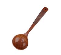 Haofy Cuchara de Sopa Japonesa de Madera con Largo Nanmu con Diseño Curvado Cuchara de Cocina Redonda para Sopa Caliente, café, Arroz Frito, Cocina Pequeña, Vida de RV, Uso Diario (Tipo 1)