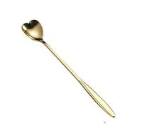 Haofy Cuchara en Forma de Corazón de Acero Inoxidable, Cuchara de café con Largo, Redonda de Postre para Agitar Helado de té, de Metal de 150 G para Uso en la Cocina del café en Casa (larga