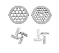 Haofy Cuchillas de Corte de Molinillo de Carne de Acero Inoxidable, Cuchillas Afiladas y Fáciles de Limpiar para Accesorio de Molinillo de Carne, 2 2 Placas