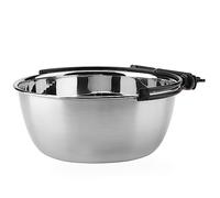 Haofy Cuenco Colgante de Acero Inoxidable para Mascotas, Jaula con Gancho, Plato de Agua para Comida para Perros y Gatos de 20 Cm, Taza de Cajón Extraíble, Diseño Colgante para Uso en Jaula de