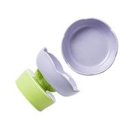 Haofy Cuenco Elevado de Cerámica para Gatos, de 12 Cm, Base Antideslizante, Diseño Apto para Bigotes, Forma de Flor (Purple)