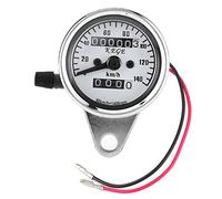 Haofy Cuentakilómetros Universal para Moto, cuentakilómetros, 12 V, medidor de visión Nocturna, Mesa kilométrica con Carcasa de Metal con Doble retroiluminación Estilo Vintage