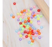 Haofy Cuentas de Letras Acrílicas Coloridas para Hacer Joyas de Bricolaje, 1000 Piezas de Accesorios con Cuentas Hechas a Mano para Pulseras, Collares, Redondas del Alfabeto de 4 X 7 Mm para Amantes