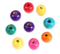 Haofy Cuentas Redondas de Madera de Colores, Material para Hacer Joyas Artesanales DIY, Juego de 100 Uds., Accesorios de Moda para Artistas (6MM)