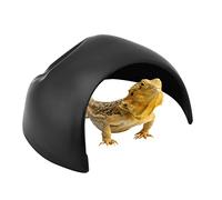 Haofy Cueva de Plástico para Reptiles, Buen Refugio para Lagartos, Tortugas y Arañas, Decoración Acuarios y Terrarios, Hábitat de 6,3x4,7x2,8 Pulgadas (Black)