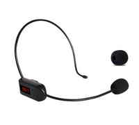 Haofy de Auriculares con Micrófono Inalámbrico, Inalámbrico FM Recargable 2 en 1, Ligero para Enseñanza y Fitness (BLACK)