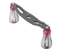 Haofy de Carrete Giratorio de 95 Mm Reemplazo de Perilla de Carrete de Metal de Carbono Empuñadura de de Pesca Izquierda Derecha de 10,5 Cm con Orificio Central de 1 Cm 38 G para Reparación de (Rojo)