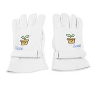Haofy de Jardinería de Cuero, 1 par de Roturas Suaves con Forro de Malla Transpirable, Protección de Puños para Cavar, Plantar, Trabajar en el Jardín, Tareas Familiares, M L XL (M)